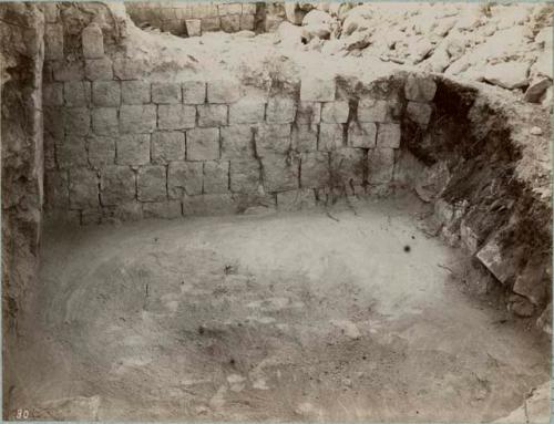 Northwest chamber of Mound 6 showing smooth cement floor