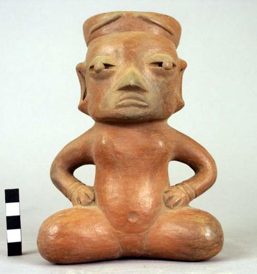 Human pottery figurine - brown; height 18 cm