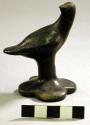 Bird figurine, black burnished, broken and repaired