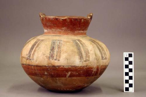 One large polychrome pottery jar