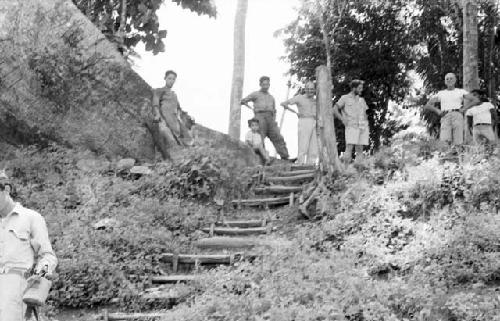 J. Graham, D. Adams and R. Fi at Altar de Sacrificios