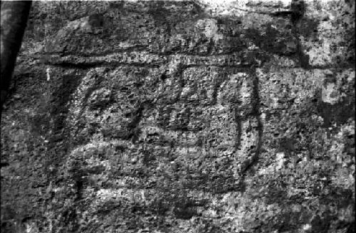 Detail of rock carving at San Diego