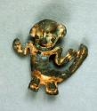 Small gold plated copper anthropomorphic figurine