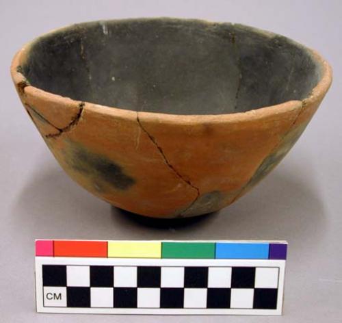 Ceramic bowl, fire clouded red