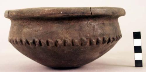 Earthen bowl, incised