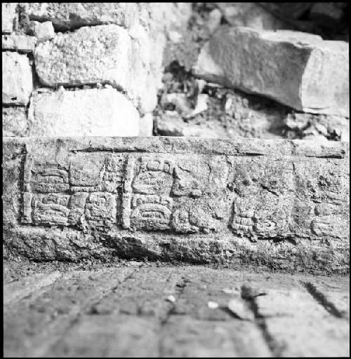 Upper step riser of Hieroglyphic Stairway 3 of Structure 44 at Yaxchilan