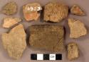 Ceramic, earthenware, body and rim sherds with impressed decoration