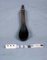 Wooden spoon. Possibly made of hemlock,; decorated with brass tack