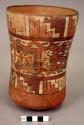 Vase painted in polychrome with step-frets and two killer-whale mythical beings