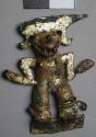 Small gold plated copper anthropomorphic figurine