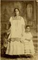 Maya woman and girl posed for photograph