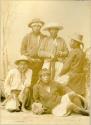 Studio portrait of five Maya men