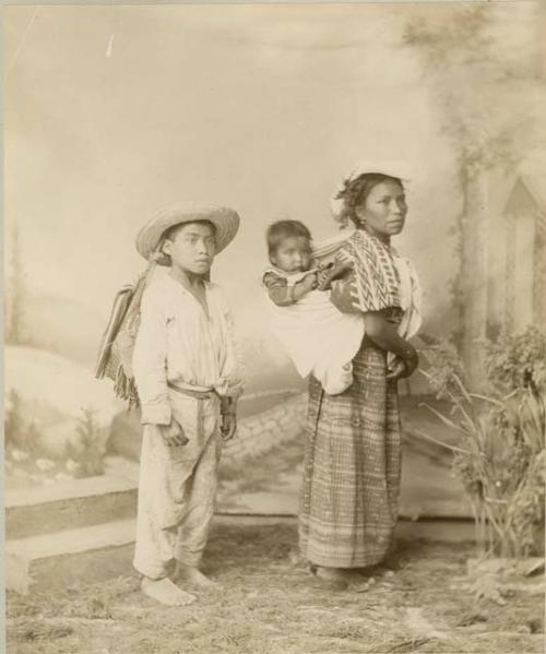 Maya woman and children