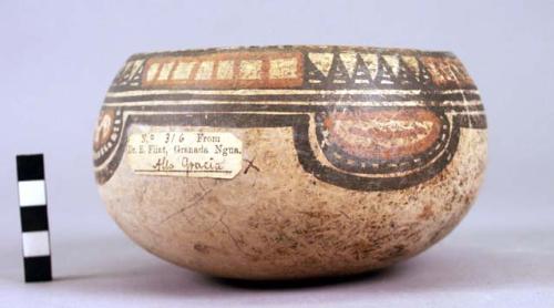 Earthen bowl, painted