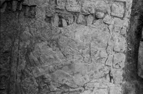 Detail of stucco relief of captives from Tonina