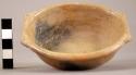 Plain polished grey pottery eliptical bowl, 4 punctate lugs - Playa de los Muert