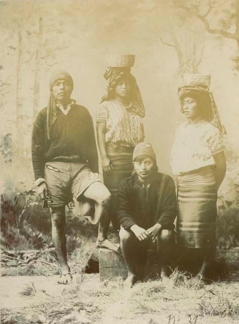 Studio portrait, two men and two women