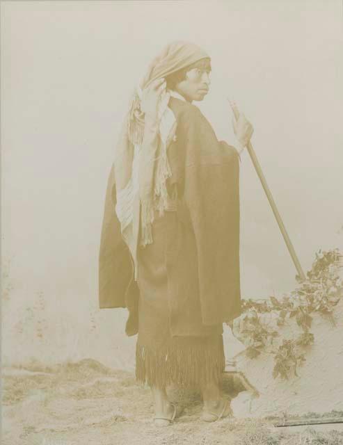 Studio portrait of alcalde, or head man of village