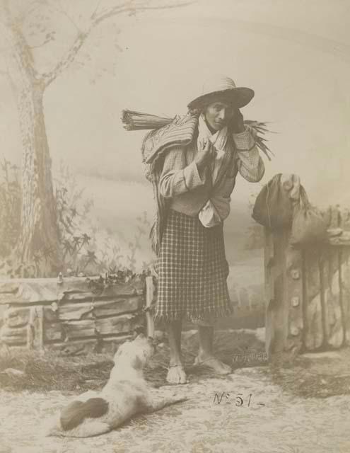 Studio portrait, man and dog