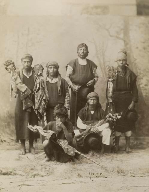 Group portrait, Maya men and boys