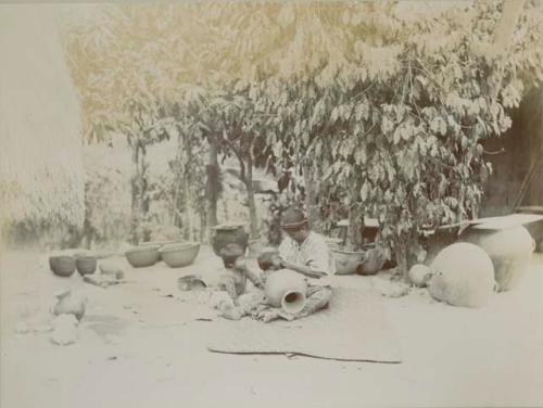 Maya woman and children