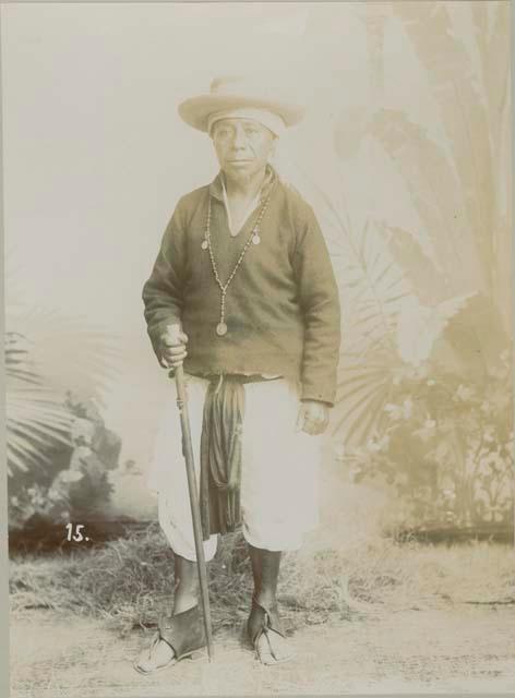 Studio portrait of Maya man