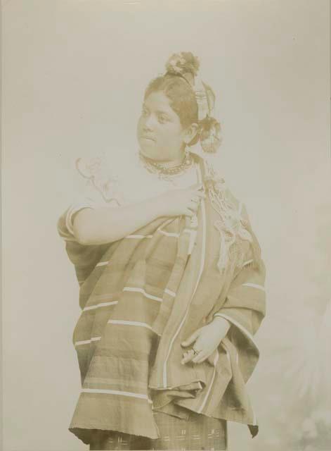 Studio portrait of Maya woman