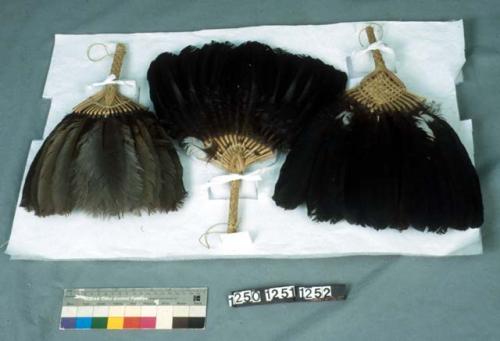 Fibre fan with feathers