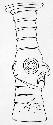 Peruvian gold: drawing of figurine with human head