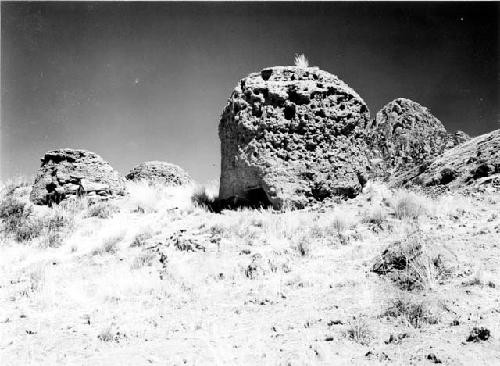 Highland on Lake Titicaca, rock formations