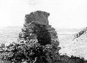Highland on Lake Titicaca, remains of stone tower