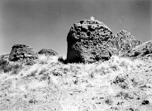 Highland on Lake Titicaca, rock formations