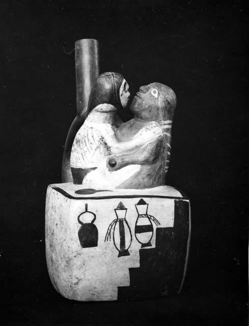 Ceramic vessel with figures engaged in a sexual act