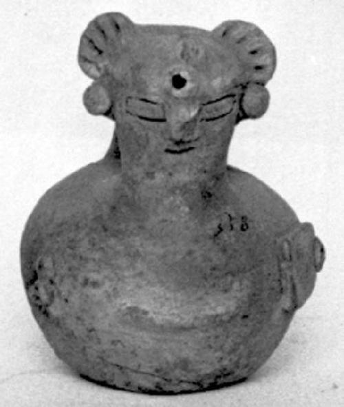 Calleju du Higlas Pottery, decorated  jar with human form