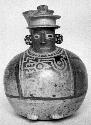 Calleju du Higlas Pottery, decorated jar with human form