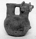 Calleju du Higlas Pottery, jar with animal form, off-center neck