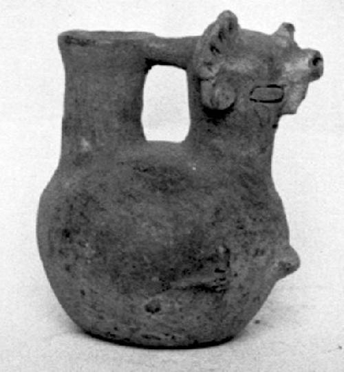 Calleju du Higlas Pottery, jar with animal form, off-center neck