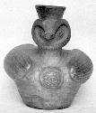 Calleju du Higlas Pottery, decorated jar with owl form