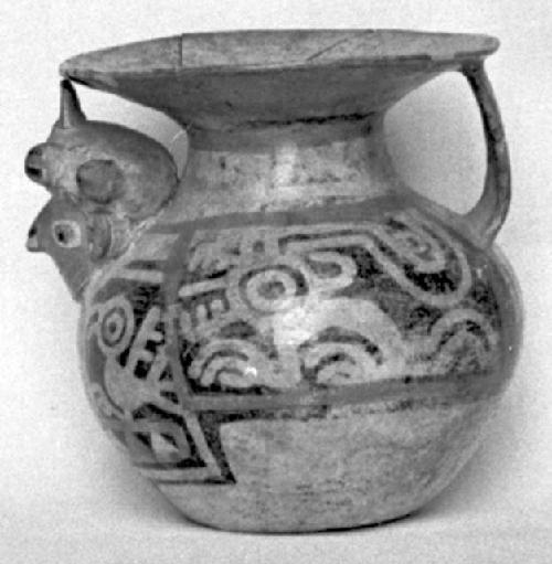 Calleju du Higlas Pottery, decorated jar with human head