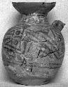 Calleju du Higlas Pottery, decorated jar with bird head