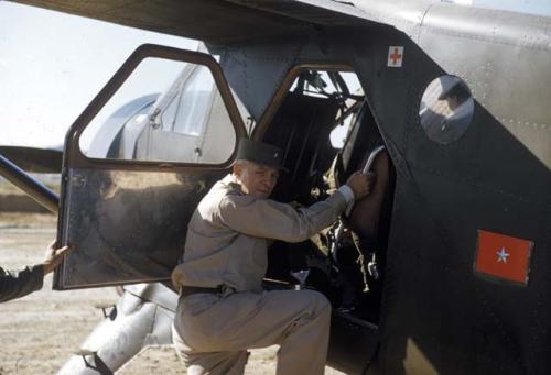 Man entering airplane