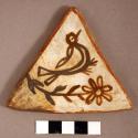 Tile, polacca polychrome style d. animal design. 9.3 x 8.7 cm.