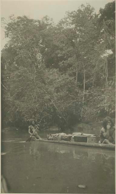 Chocó men in canoe