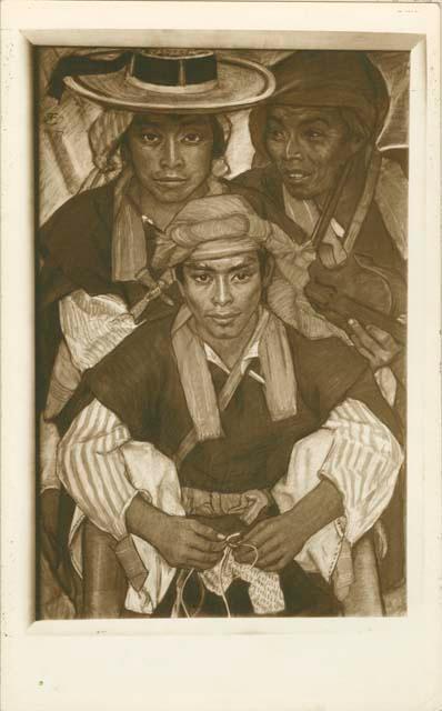 Three Men from San Juan Atitlán - Jean Sales (center), Manuel Godinez (left) and Francisco Godinez (right)