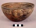 Incised pottery bowl