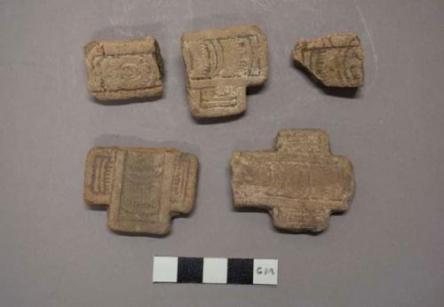 Incised pottery throne fragments