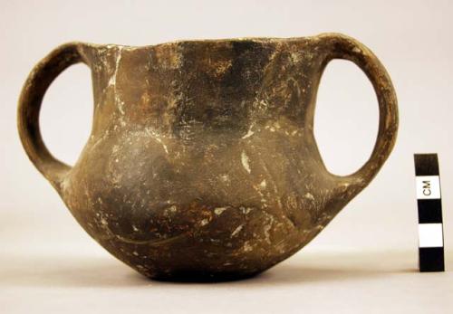 Clay two-handled mug - plaster cast