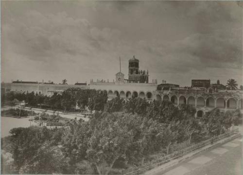 View of central plaza, Merida - park and structure