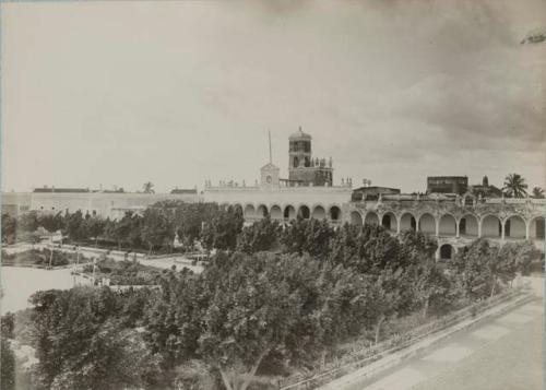 View of central plaza, Merida - park and structure