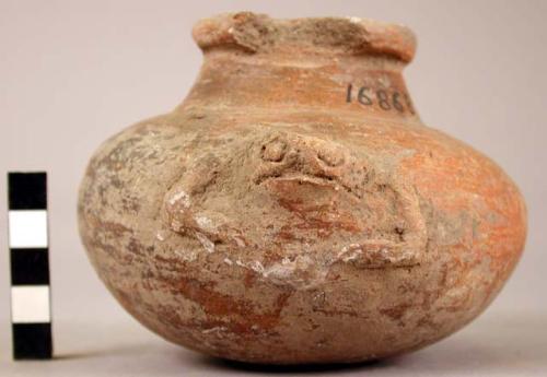 Small earthen jar, with frog